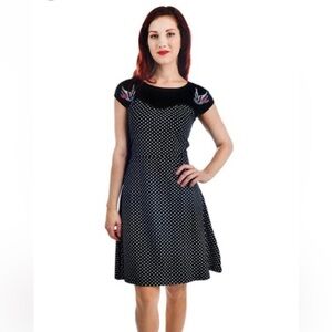 Banjo and Cake Black and White Polka Dot Mini Dress- please read description.
